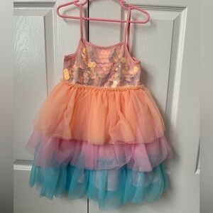 Lola + The Boys Pailette Sequin Ombre Tutu Dress Girls Sz 6